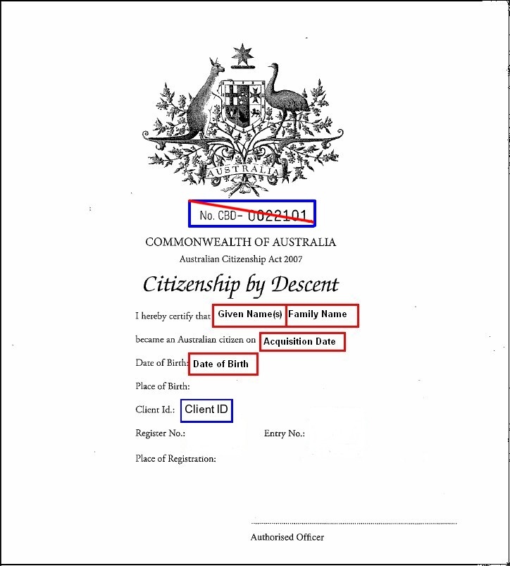 Certificate of registration descent | Unique Student Identifier