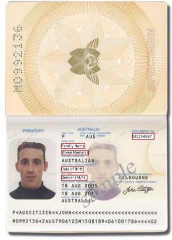 passport australian example last identification